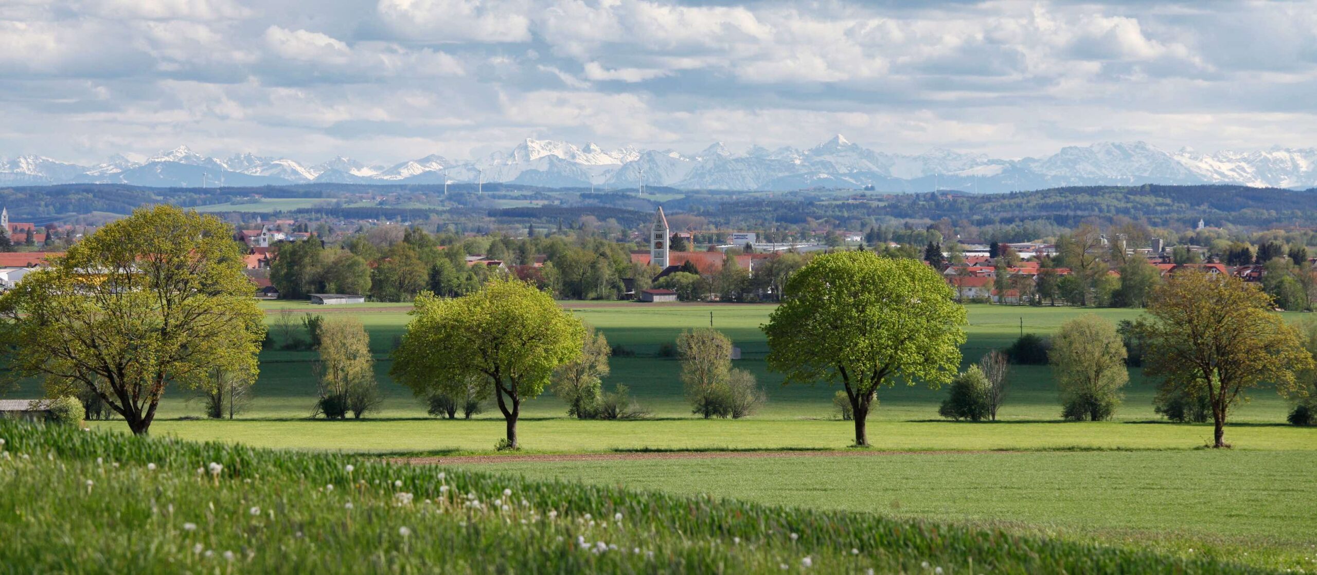 Panorama Unterallgäu mit Berge